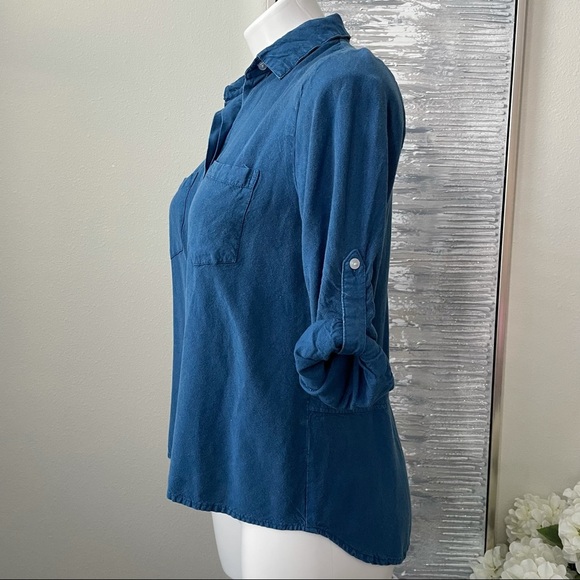 Style Envy Women’s Blue Button Down Shirt Size M - Picture 3 of 10